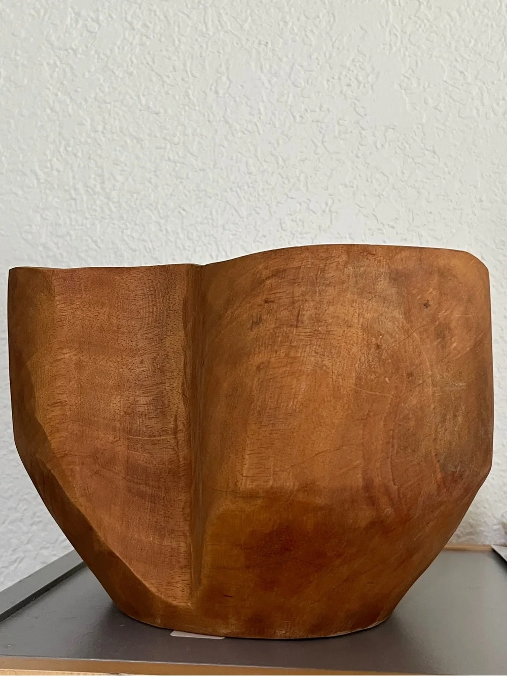 Pottery Barn Large Mango Wood Rustic Hand Carved Wood Bowl Free Form